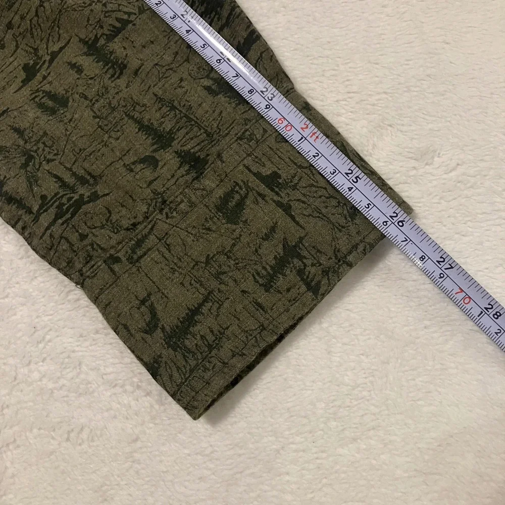 Peter Millar Outdoor Print Button Up Shirt Mens Size XL Long Sleeve Green Forest